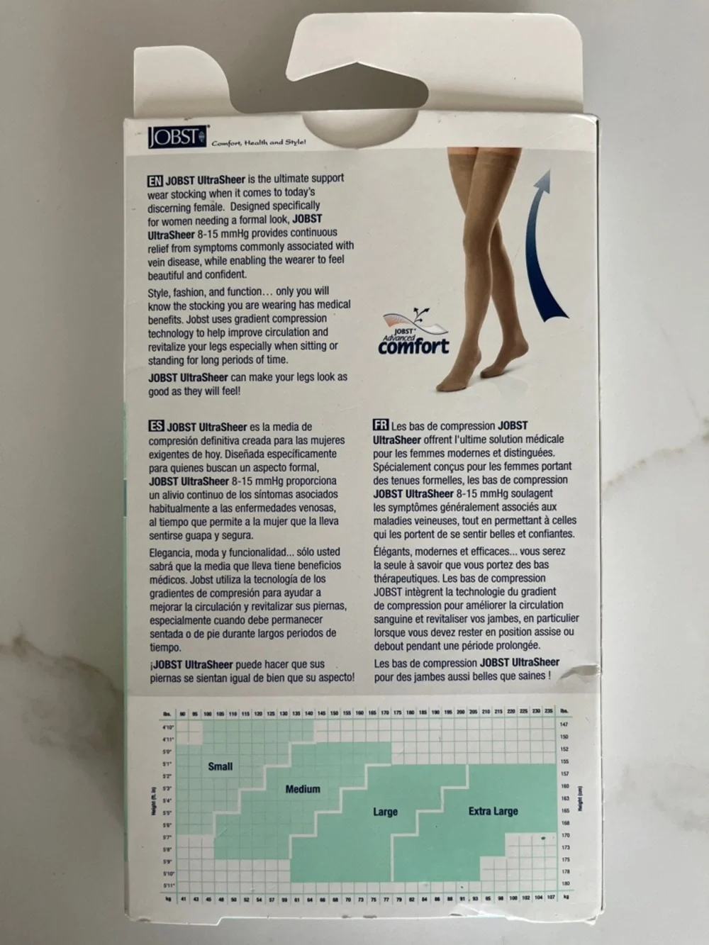 JOBST UltraSheer Support Compression Stockings - Thigh High Silky Beige Medium